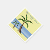 Serviette En Papier Palmier tropical Joyeux Anniversaire Plage Nom de  (Coin)