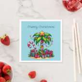 Serviette En Papier Palmier tropical Joyeux Noël (En situation)