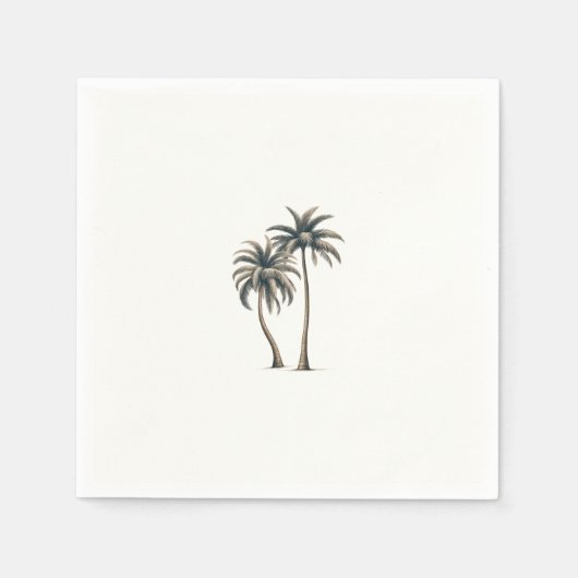 Serviette En Papier Palmier tropical Mariage côtier rustique (Devant)