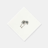 Serviette En Papier Palmier tropical Mariage côtier rustique (Coin)