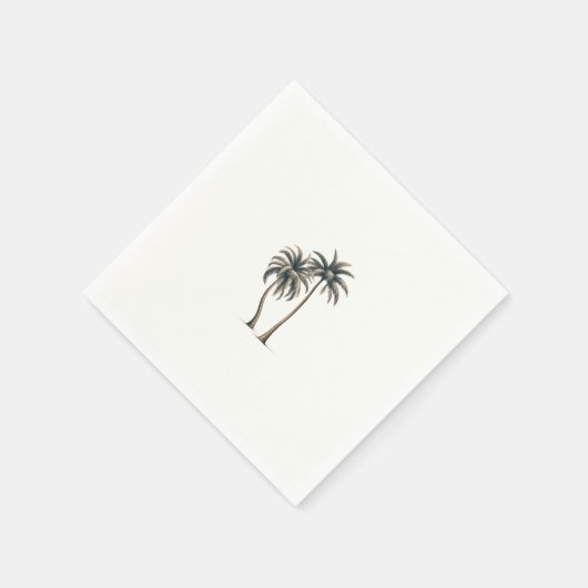 Serviette En Papier Palmier tropical Mariage côtier rustique (Coin)
