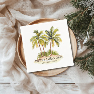 Serviette En Papier Palmier tropical Napkin de Noël