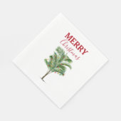 Serviette En Papier Palmier Tropical Noël Arbre de Noël (Coin)