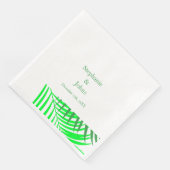 Serviette En Papier Palmier Vert Feuille Feuilles Mariage élégant (Coin)