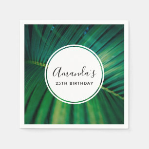 Serviette En Papier Palmier vert Frond Nature tropicale Anniversaire