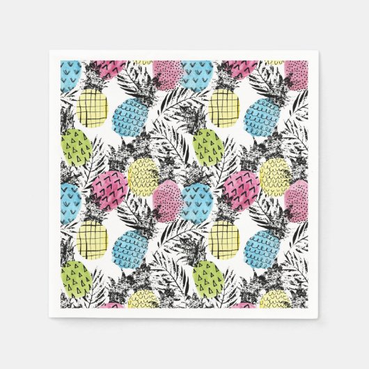 Serviette En Papier Palmiers à grains d'ananas (Devant)