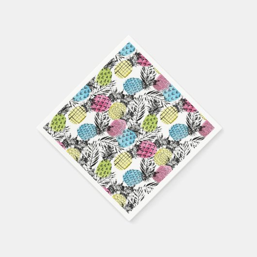 Serviette En Papier Palmiers à grains d'ananas (Coin)