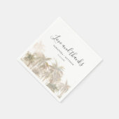 Serviette En Papier Palmiers Aquarelle Mariage côtier (Coin)
