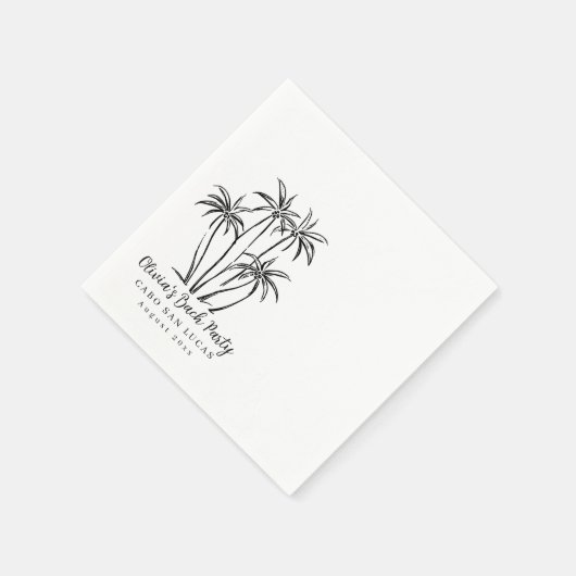 Serviette En Papier Palmiers Bachelorette Papier serviettes, Monochrom (Coin)