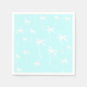 Serviette En Papier Palmiers bleus et blancs (Devant)