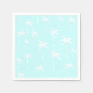 Serviette En Papier Palmiers bleus et blancs