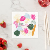 Serviette En Papier Palmiers colorés (En situation)