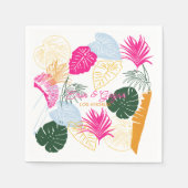 Serviette En Papier Palmiers colorés (Devant)