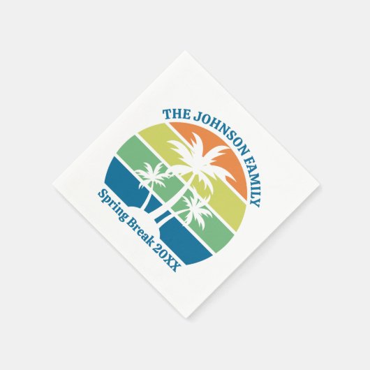 Serviette En Papier Palmiers de fête des îles tropicales sur mesure (Coin)