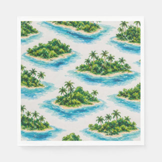 Serviette En Papier Palmiers de l'île tropicale