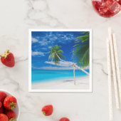 Serviette En Papier Palmiers de plage Tropical Blue Exotic Bahamas (En situation)