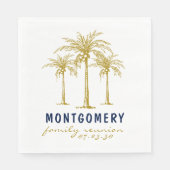 Serviette En Papier Palmiers d'or Tropical Retrouvailles familiales pe (Devant)