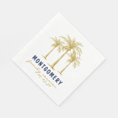 Serviette En Papier Palmiers d'or Tropical Retrouvailles familiales pe (Coin)