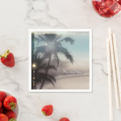 Serviette En Papier Palmiers Élégant Tropical Beach Party (En situation)
