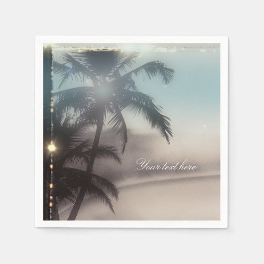 Serviette En Papier Palmiers Élégant Tropical Beach Party (Devant)