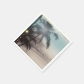 Serviette En Papier Palmiers Élégant Tropical Beach Party (Coin)