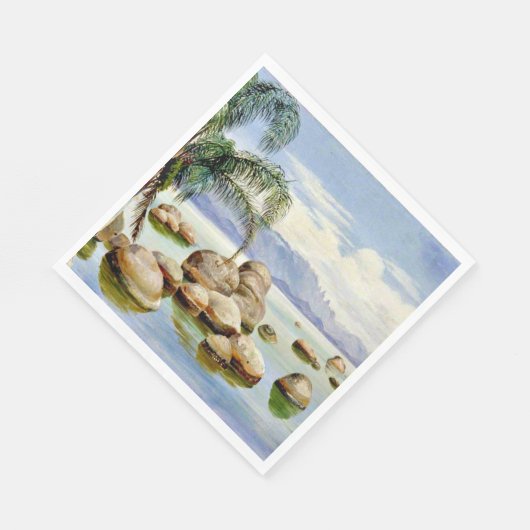 Serviette En Papier Palmiers et Boulders dans la baie de Rio, Brésil (Coin)