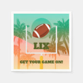 Serviette En Papier Palmiers et football en haut (Devant)