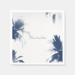 Serviette En Papier Palmiers Glamour Blanc Chic Moderne Tropical