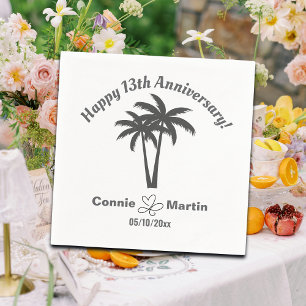 Serviette En Papier Palmiers pour 13e anniversaire de mariage