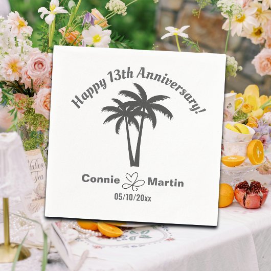 Serviette En Papier Palmiers pour 13e anniversaire de mariage