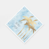 Serviette En Papier Palmiers Tropical Bleus (Coin)