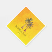Serviette En Papier Palmiers Tropical Summer Swim Pool Party Gold (Coin)