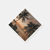 Serviette En Papier Palmiers Tropical Sunset Beach (Coin)
