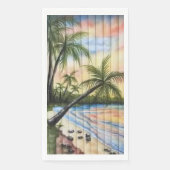SERVIETTE EN PAPIER PALMIERS TROPICAUX AVEUGLES DE PLAGE (Devant)