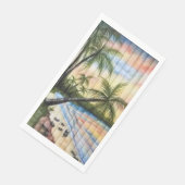 SERVIETTE EN PAPIER PALMIERS TROPICAUX AVEUGLES DE PLAGE (Coin)