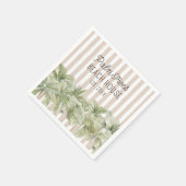 Serviette En Papier Palmiers tropicaux Beige Stripes Maison de plage (Coin)