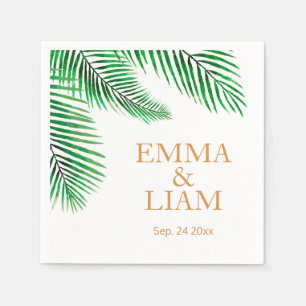 Serviette En Papier Palmiers tropicaux Feuille