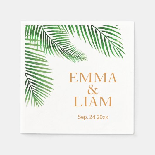 Serviette En Papier Palmiers tropicaux Feuille (Devant)