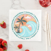Serviette En Papier Palmiers tropicaux Hawaiian Island Good Vibes (En situation)
