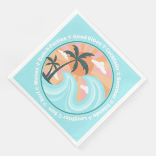 Serviette En Papier Palmiers tropicaux Hawaiian Island Good Vibes