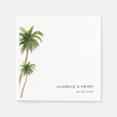 Serviette En Papier Palmiers tropicaux Mariage minimaliste exotique (Devant)