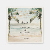 Serviette En Papier palmiers tropicaux mariages serviettes (Devant)