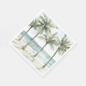 Serviette En Papier Palmiers tropicaux Ocean Beach Mariage (Coin)
