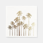 Serviette En Papier Palmiers tropicaux or glamour sur blanc (Devant)