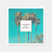 Serviette En Papier Palmiers tropicaux Retro Vibe Anniversaire (Devant)