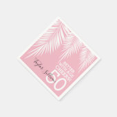 Serviette En Papier Palmiers tropicaux rose d'anniversaire (Coin)