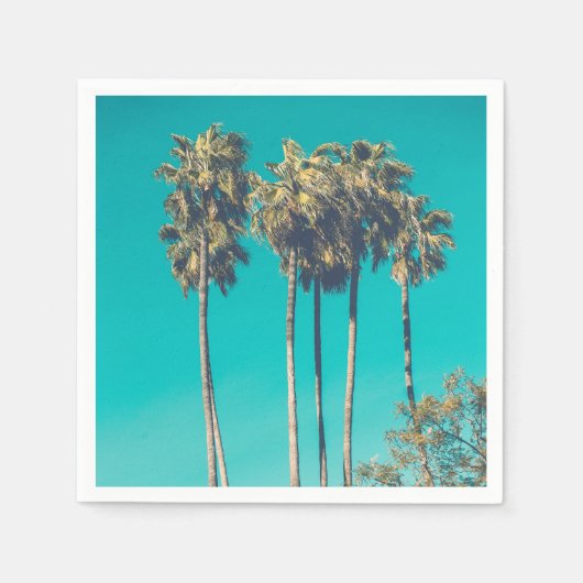 Serviette En Papier Palmiers tropicaux Vibe rétro (Devant)
