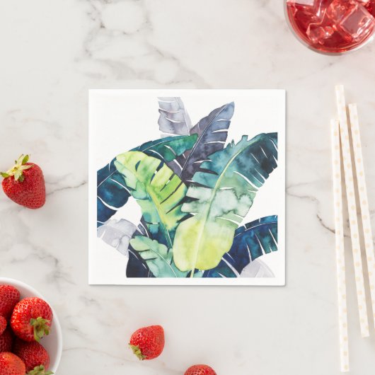 Serviette En Papier Palmiers Twilight - Palmiers Feuilles (En situation)