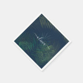 Serviette En Papier Palmiers vert foncé motif feuille (Coin)