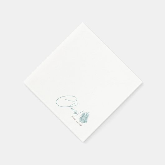 Serviette En Papier Palms Aqua ・ Plutôt Côtier Mariage moderne (Coin)